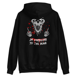 Hardcore to the Bone Hoodie Front/Back